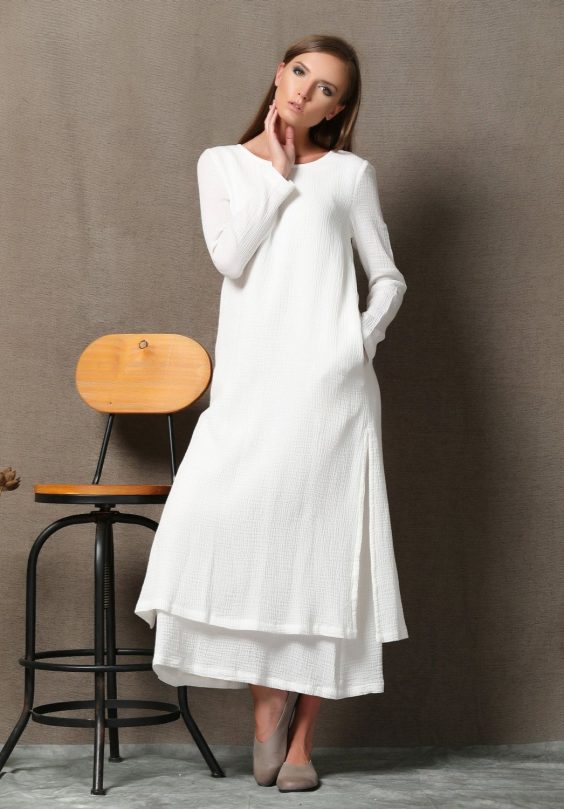 %name مدل لباس سفید بلند و کوتاه زنانه و دخترانه + راهنمای کامل ست کردن