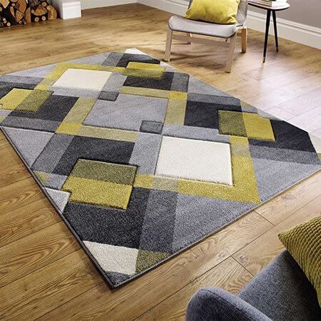 مدل فرش به رنگ های زرد و خاکستری, فرش های خاکستری و زرد