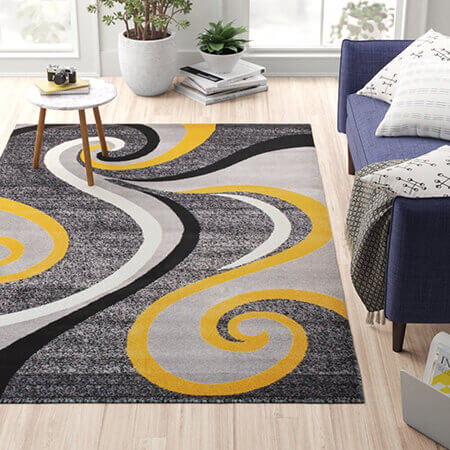 شیک ترین فرش های رنگ سال, فرش به رنگ زرد و خاکستری