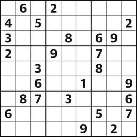 sudoku puzzle02 3 جدول سودوکو چیست؟ چند نمونه جدول سودوکو