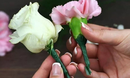 نحوه ی درست کردن دسته گل عروس, درست کردن ساده ترین مدل دسته گل عروس