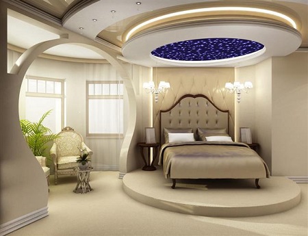 bedroom false ceiling 08 ایده هایی زیبا برای کناف اتاق خواب