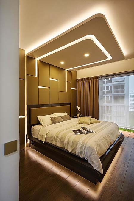 bedroom false ceiling 09 ایده هایی زیبا برای کناف اتاق خواب