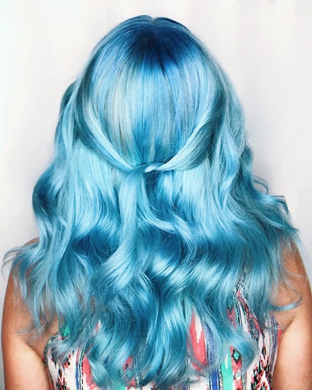 آموزش رنگ مو آبی بدون دکلره, رنگ مو آبی آسمانی, رنگ مو آبی