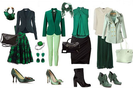 جدول ست رنگ لباس,رنگ سبز یشمی با چه رنگی ست می شود
