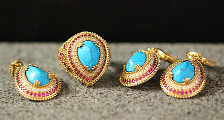 turquoise2 jewelry2 set6 مدل های ست و نیم ست فیروزه