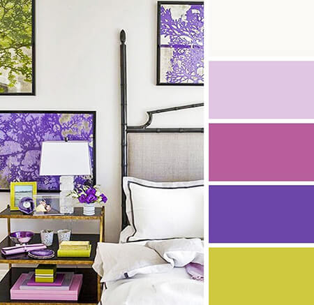 ترکیب رنگ یاسی در دکوراسیون و اتاق خواب,دکوراسیون رنگ یاسی اتاق خواب,دکوراسیون و چیدمان یاسی اتاق خواب