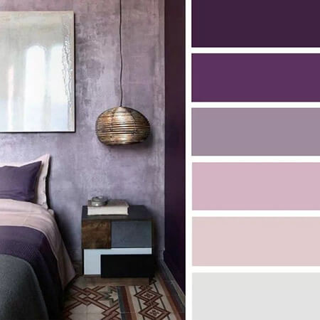 دکوراسیون رنگ یاسی, ترکیب رنگ یاسی در دکوراسیون و اتاق خواب, رنگ یاسی اتاق خواب